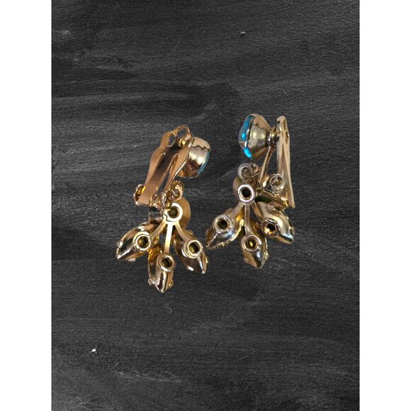 Vintage Rhinestone Clip-On Earrings - Picture 2 of 2